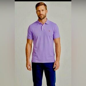 POLO RALPH LAUREN Classic Fit 100% Cotton Short Sleeve Polo Shirt XL Purple